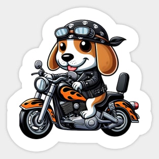 Biker Beagle Sticker